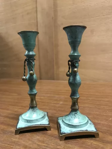 2 Kerzenständer Messing Vintage