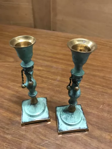 2 Kerzenständer Messing Vintage