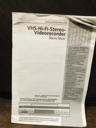 VHS-Hi-Fi-Stereo Viedeorecorder